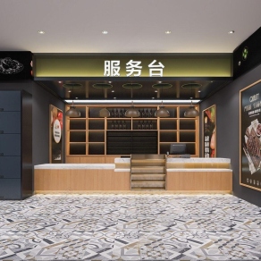 现代收银台3D模型下载